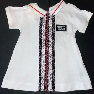 Burberry Baby Girl Violet Monogram Stripe Dress